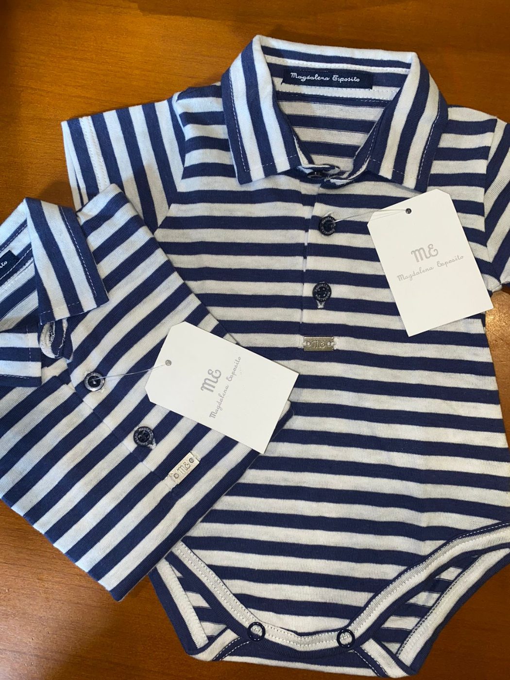 Body a rayas azul y blanco
