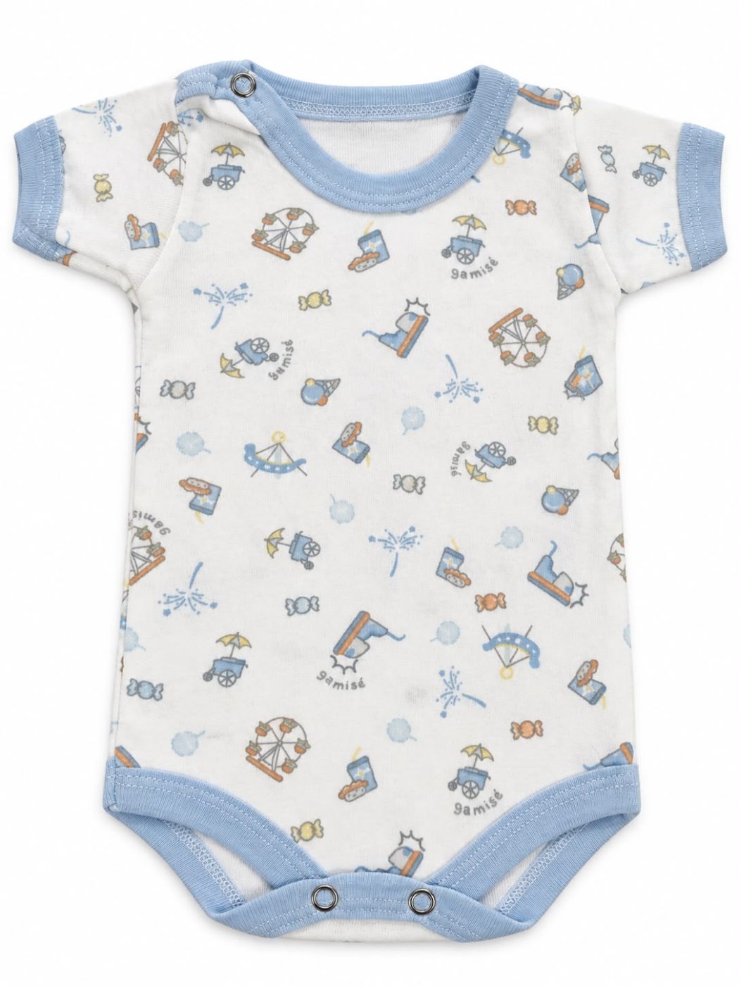 Body blanco con celeste estampado