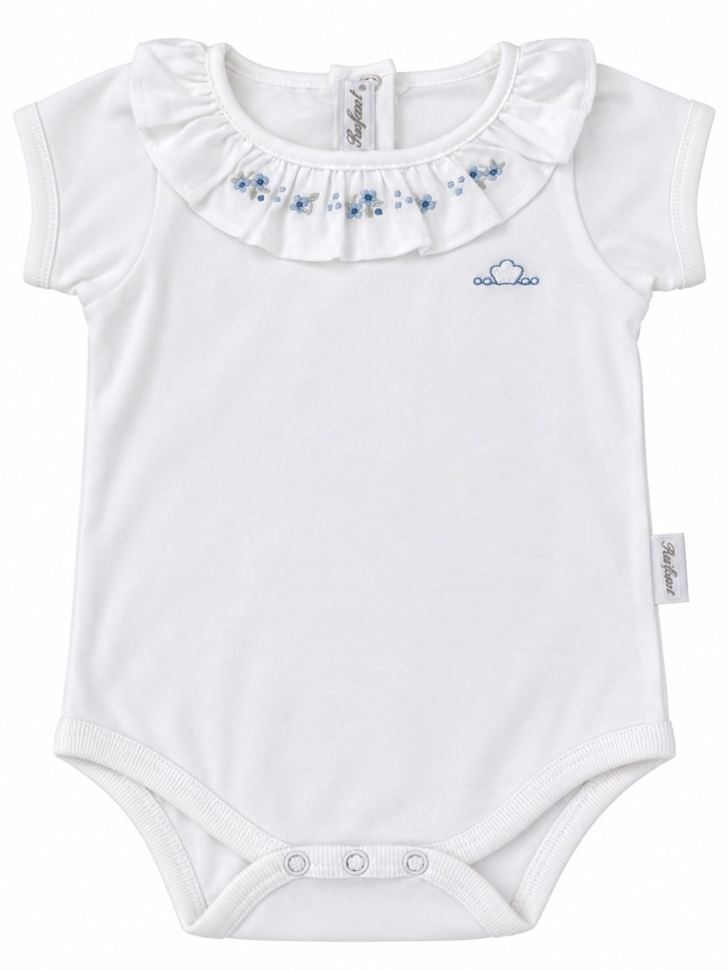 Body cuello bordado azul