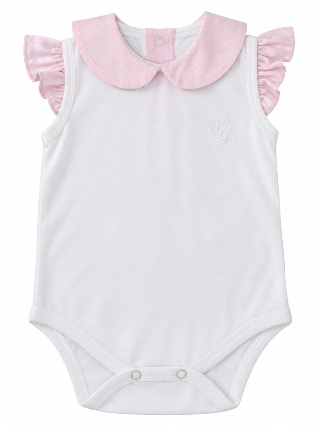 Body de algodon cuellito rosa de poplin