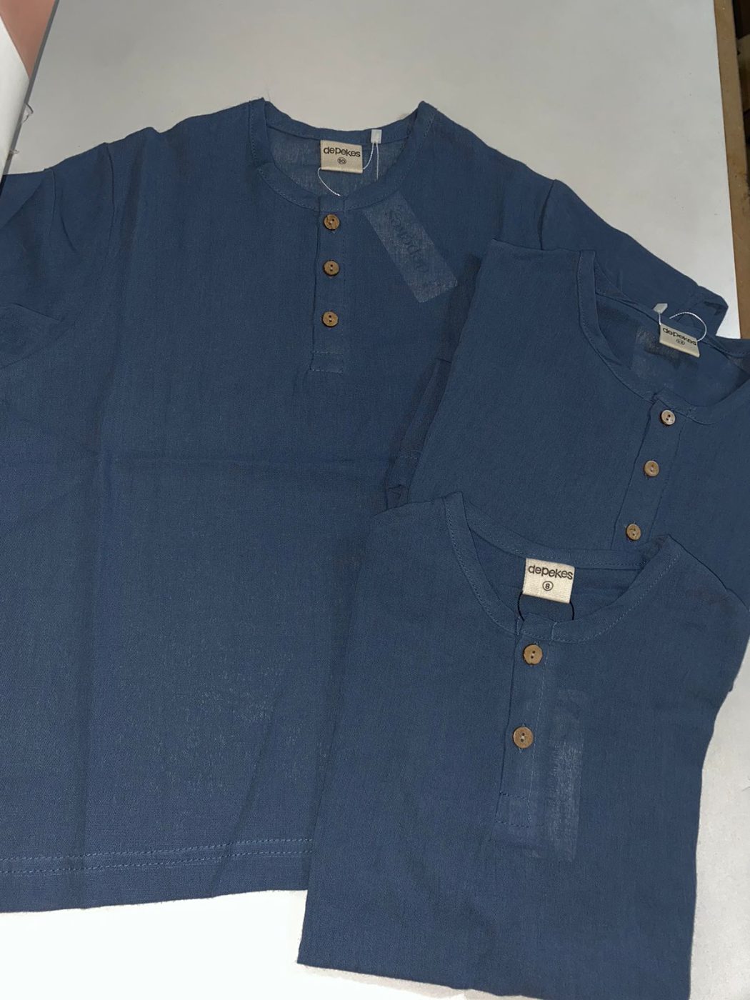 Camisa de gasa mao azul