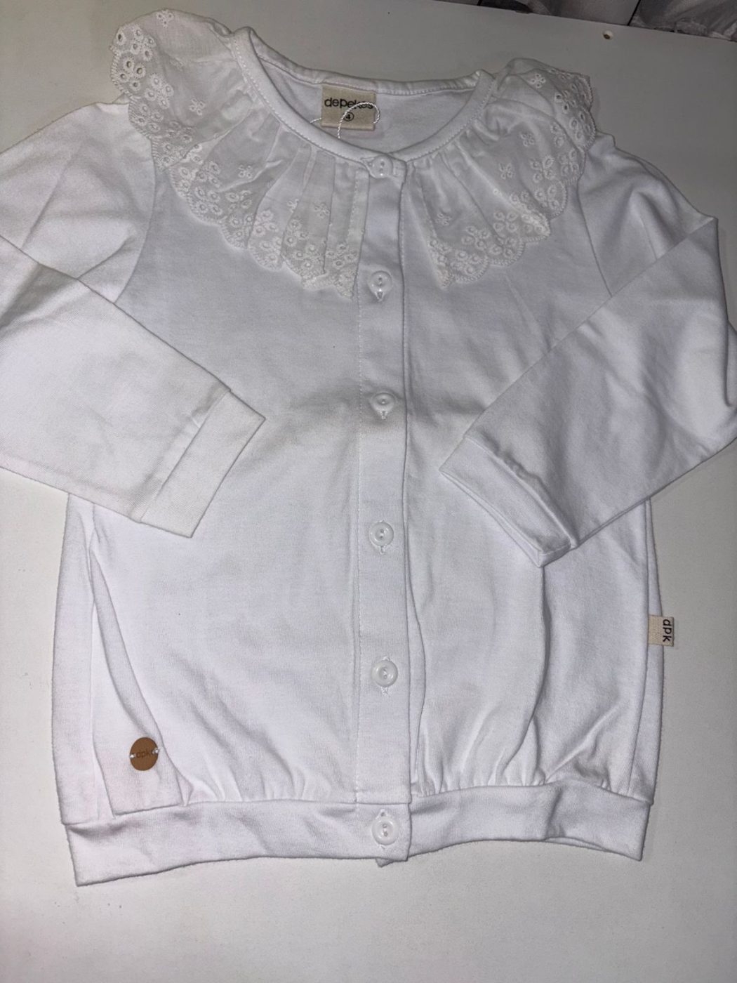 Campera Algodón con cuello en broderie