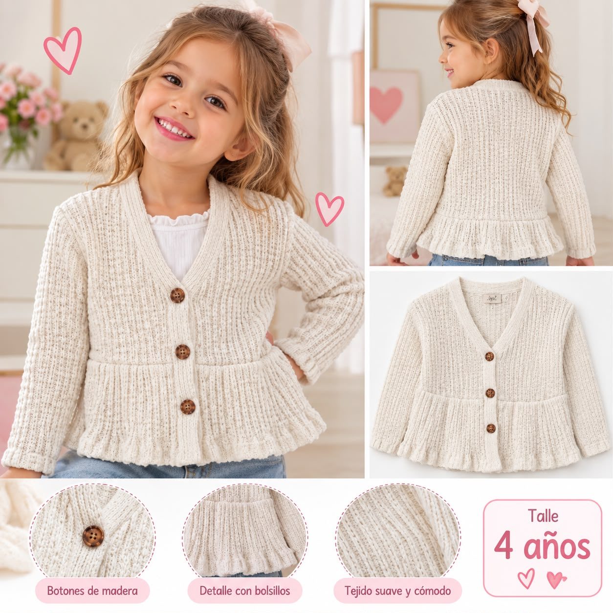 Campera de hilo blanca
