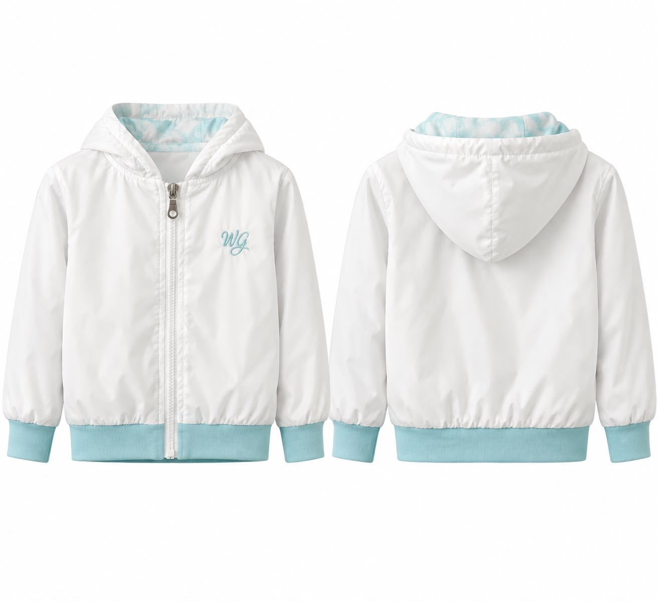 Campera Rompevientos de ciré  blanca