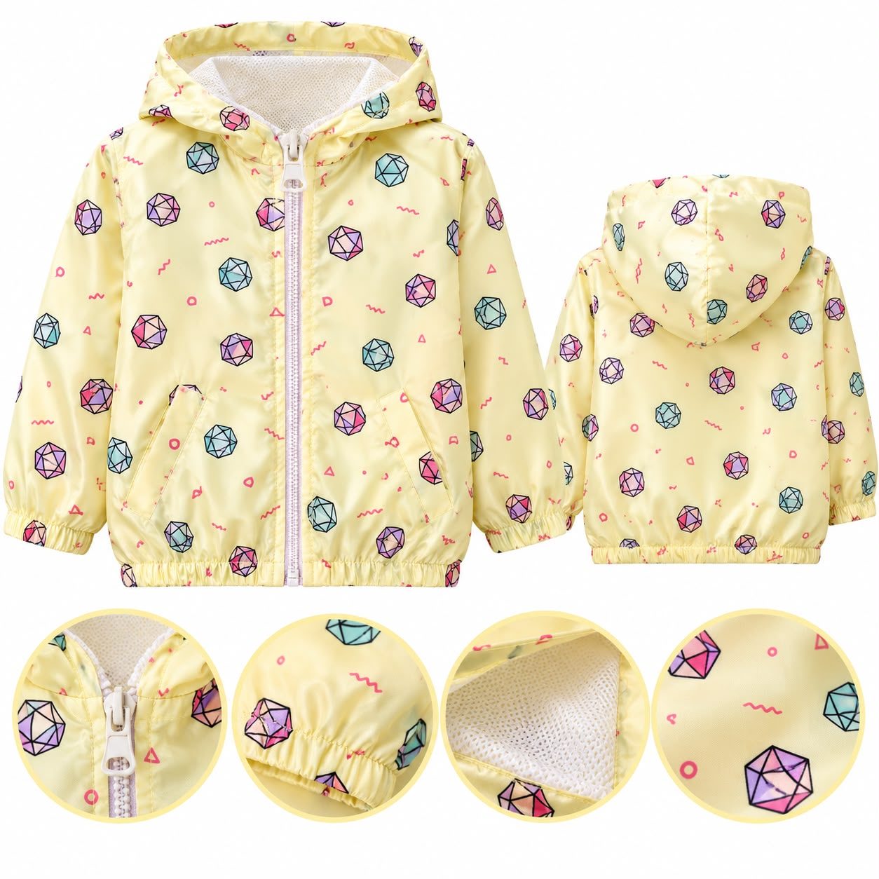 Campera rompevientos diamantes