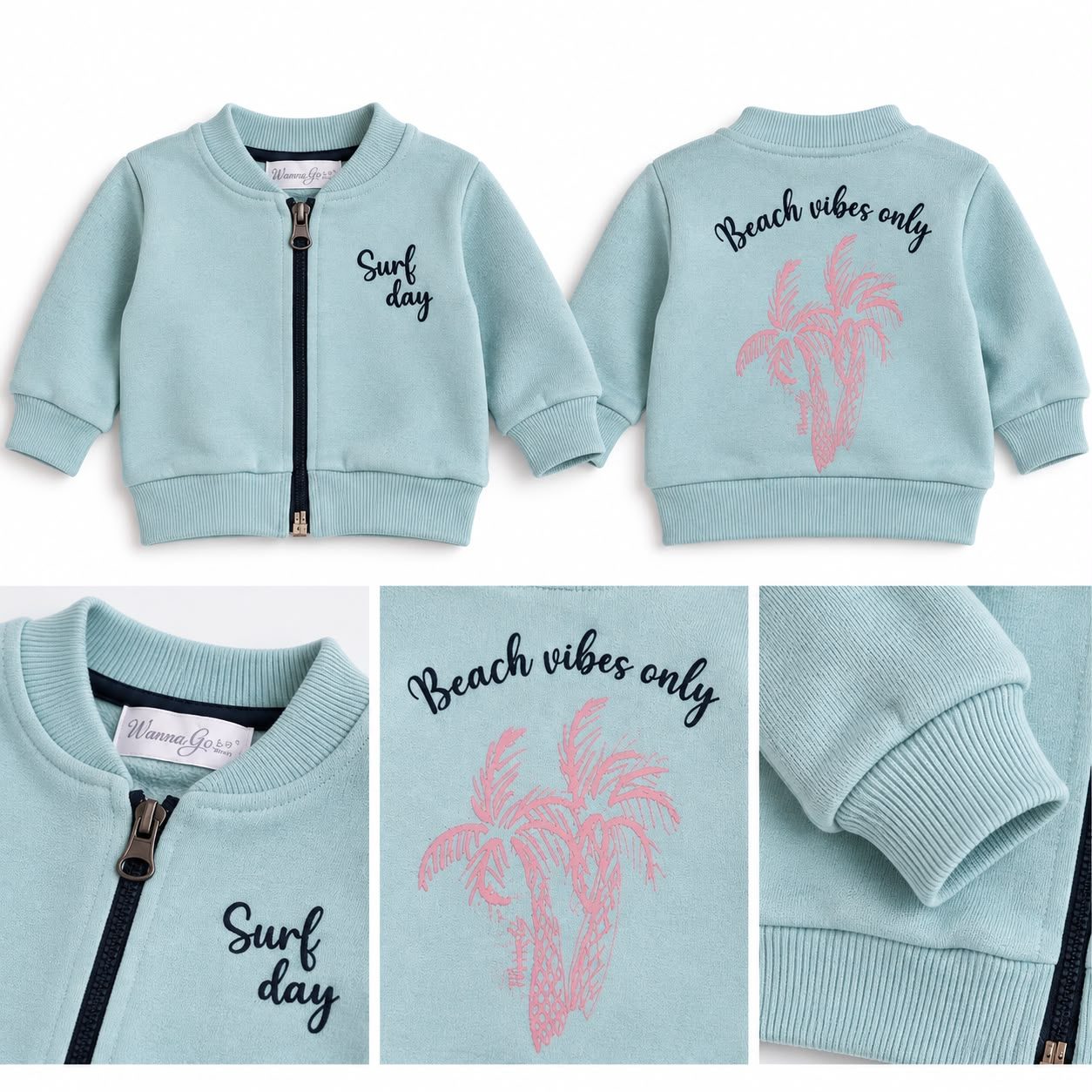 Campera rústica celeste