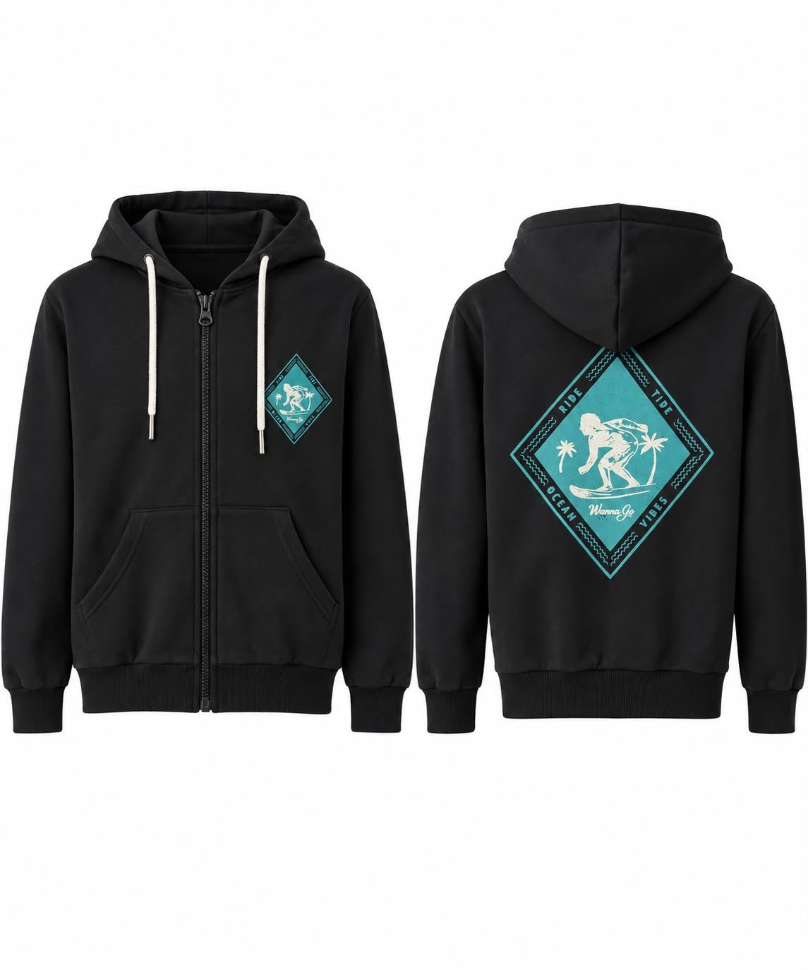 Campera rústica liviana de algodón con estampa bifaz