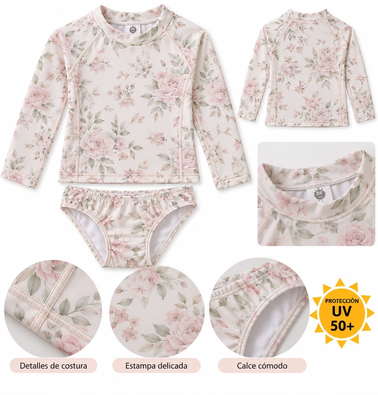 Conjunto UV floreado