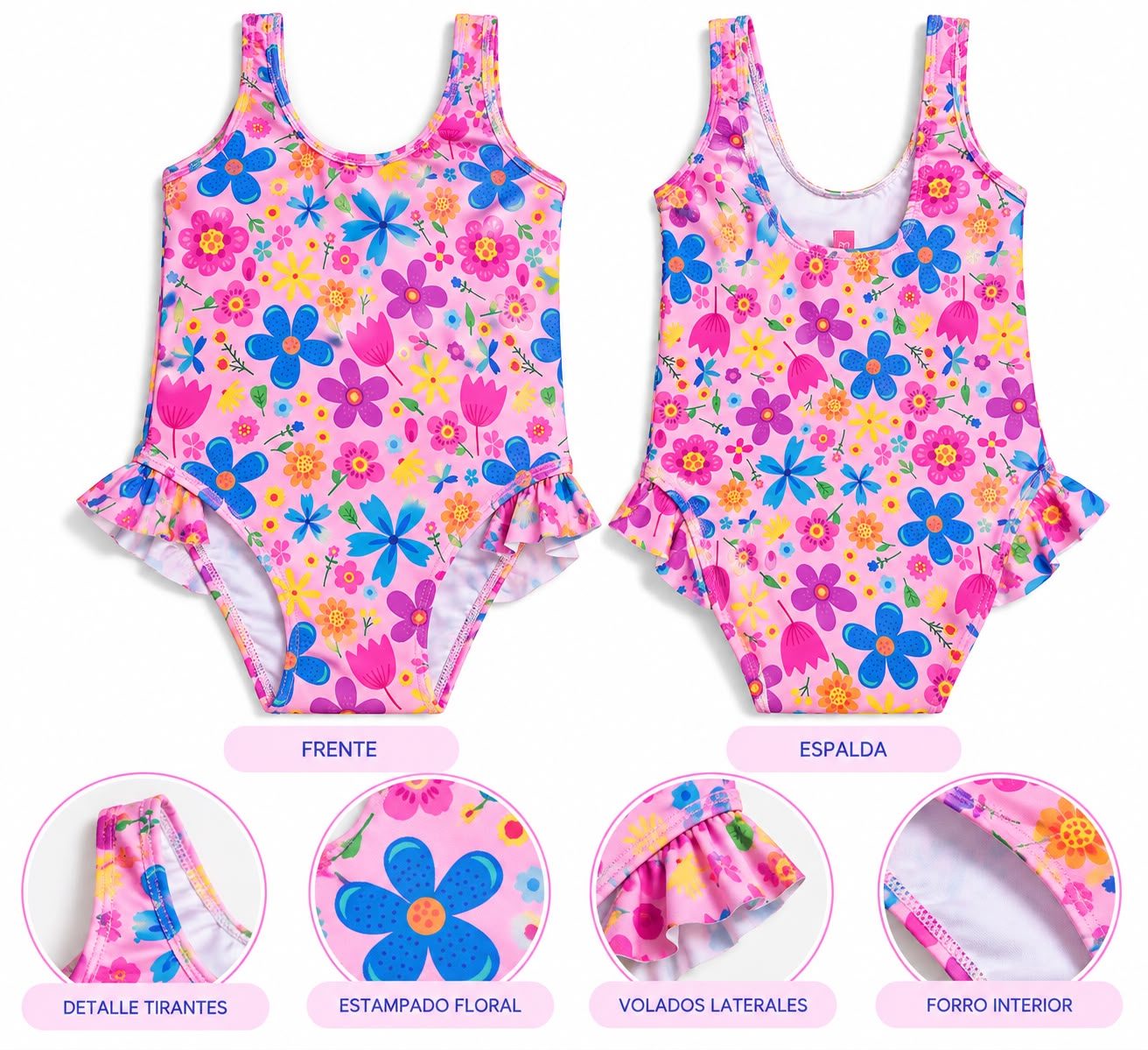 Malla Fucsia con flores