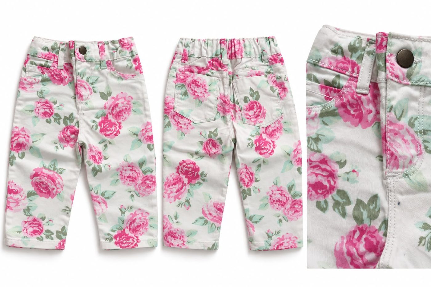 Pantalón de gabardina floreado
