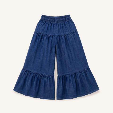 Pantalón en Denim Tencel con recortes