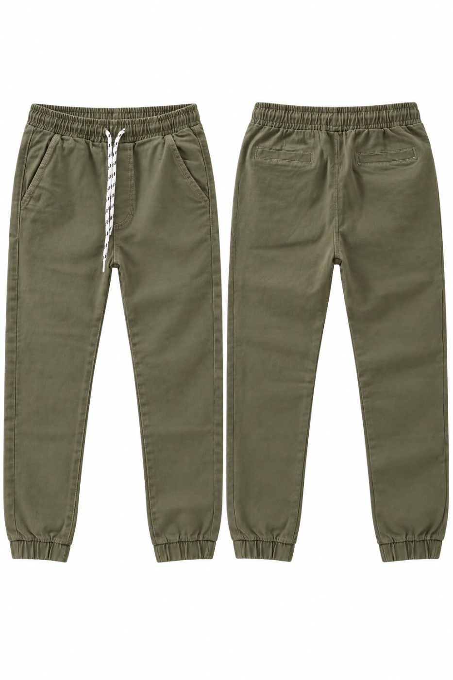 Pantalón verde con puño y cordón