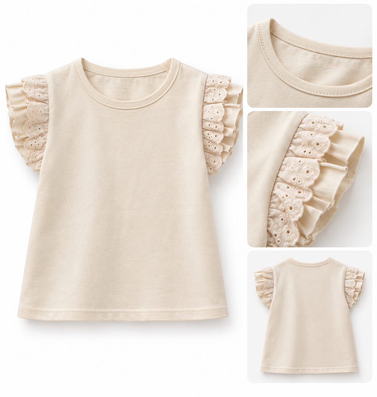 Remera de algodón con detalle de volado