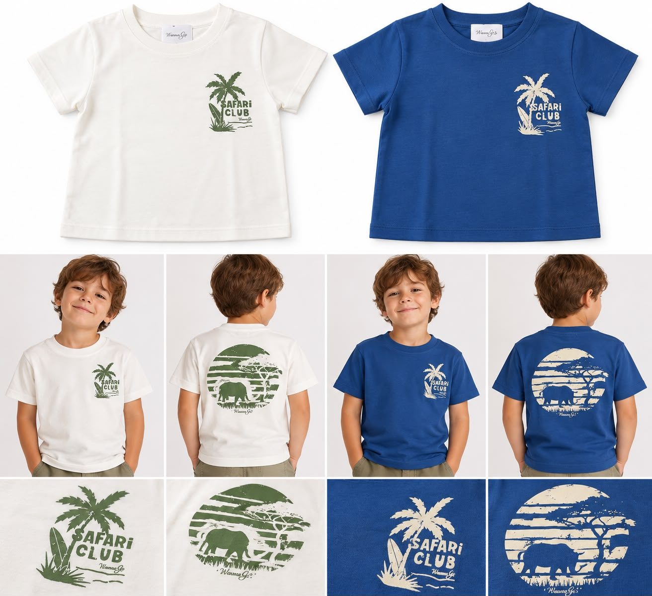 Remera Safari club, estampa bifaz