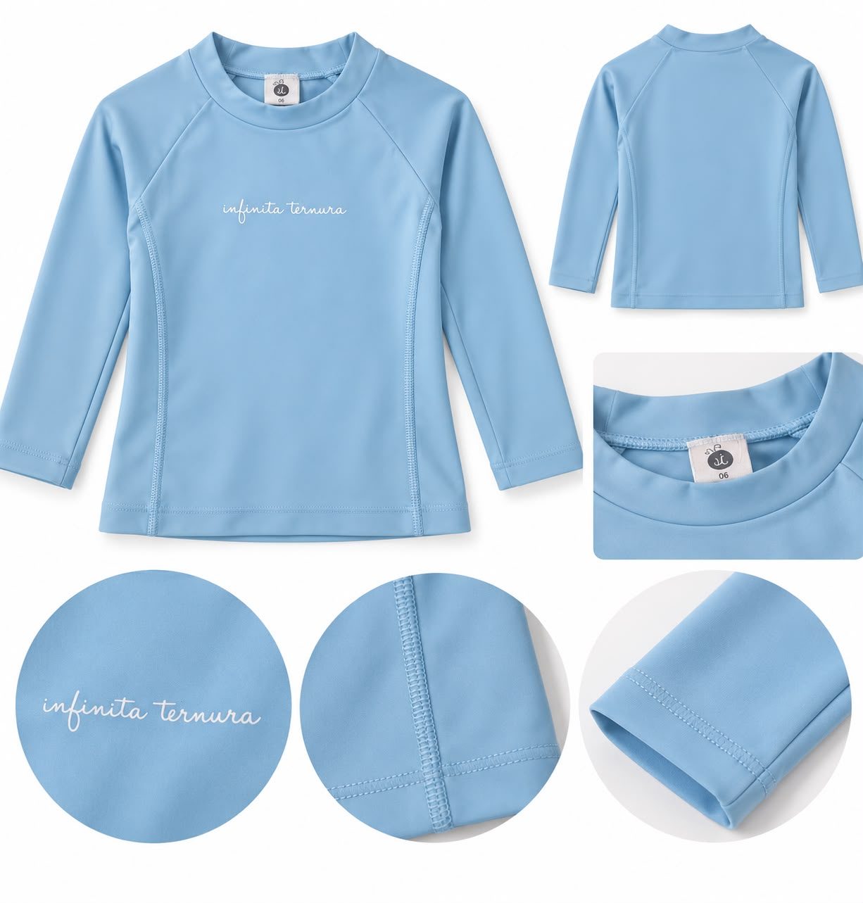Remera UV celeste lisa