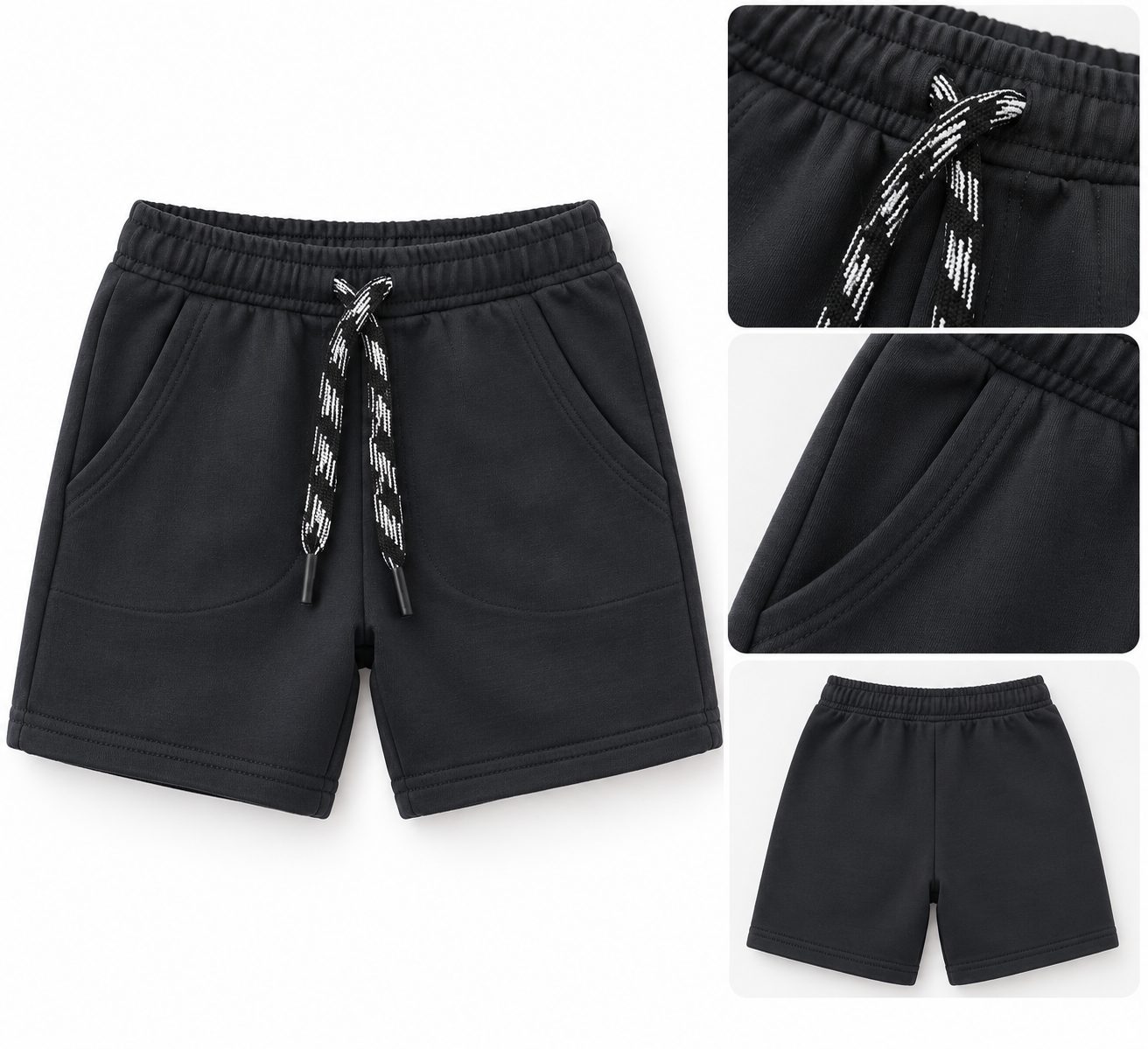 Short de algodón negro