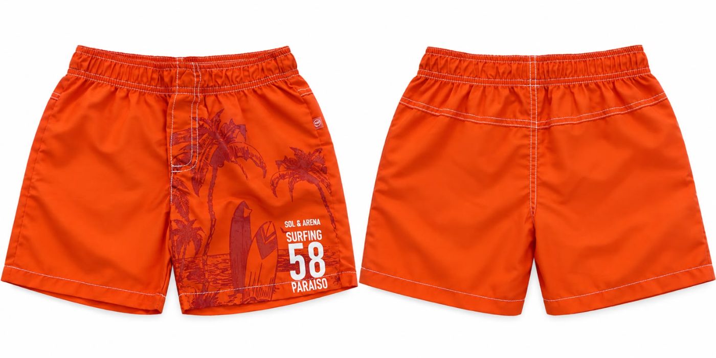 Short de baño naranja