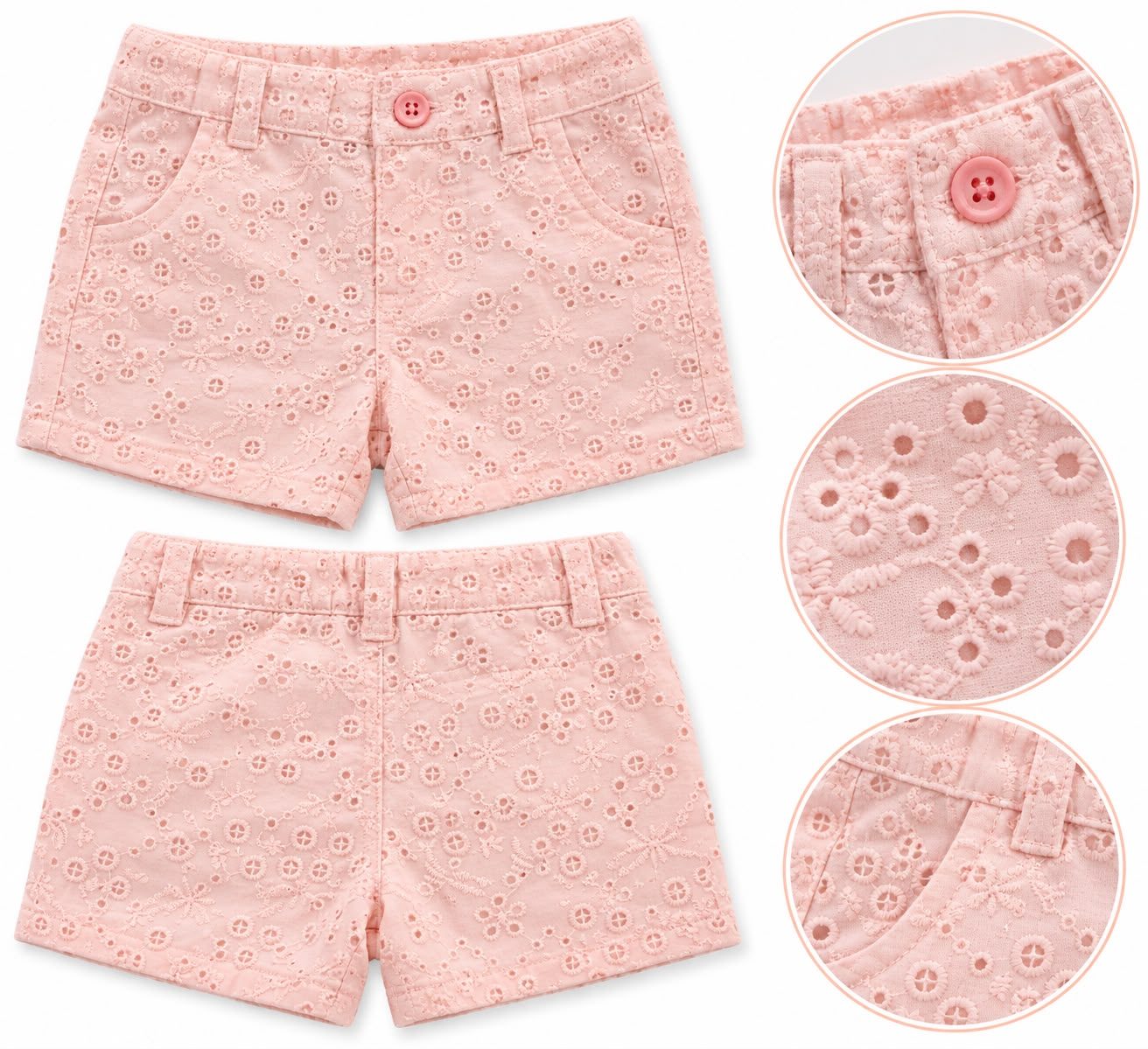 Short de broderie rosa