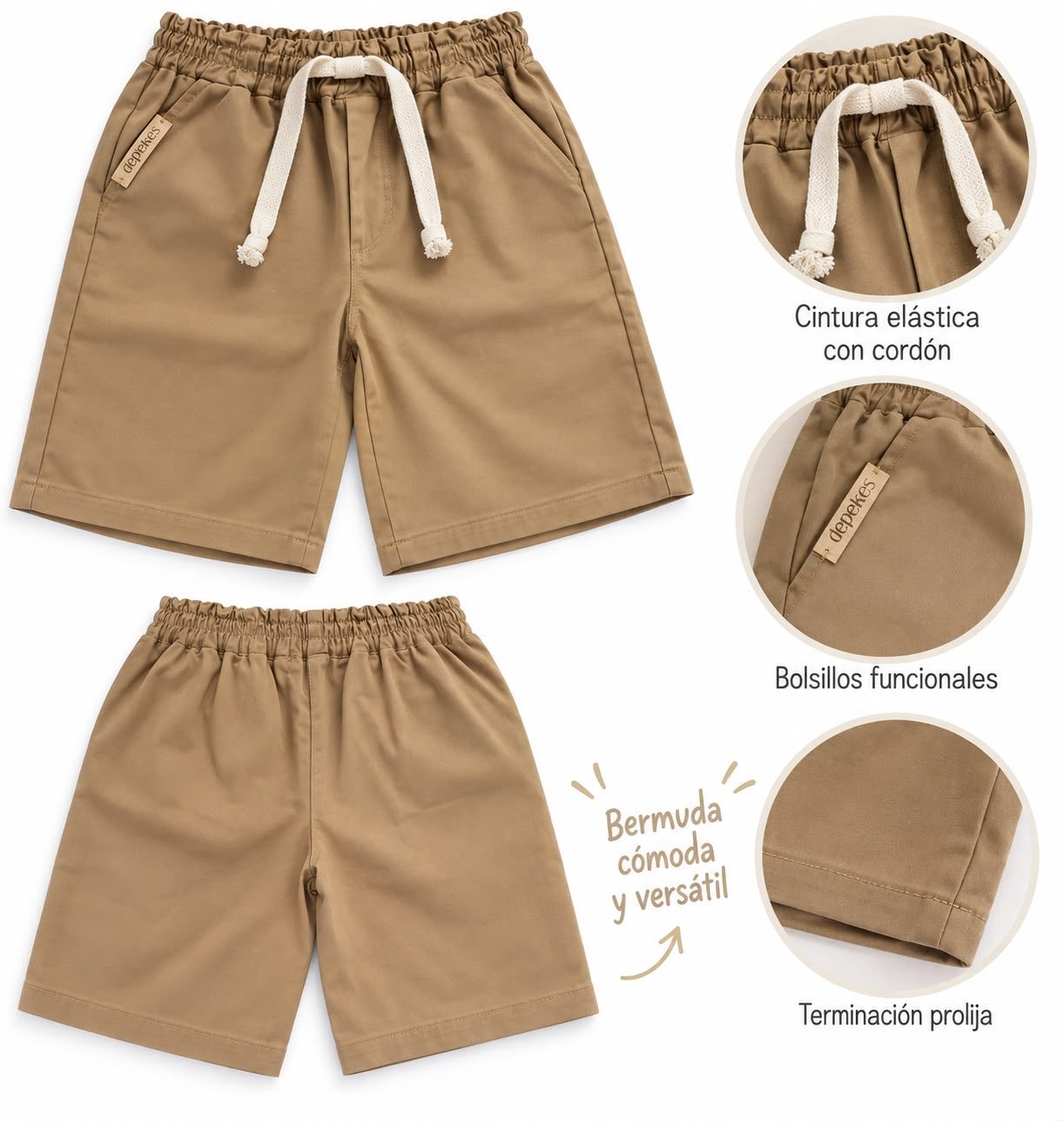 Short de jean liviano con elástico