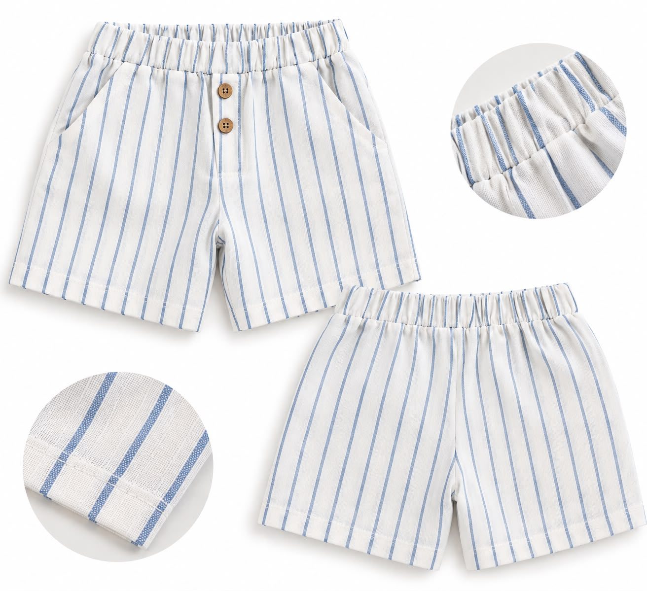 Short de lino a rayas