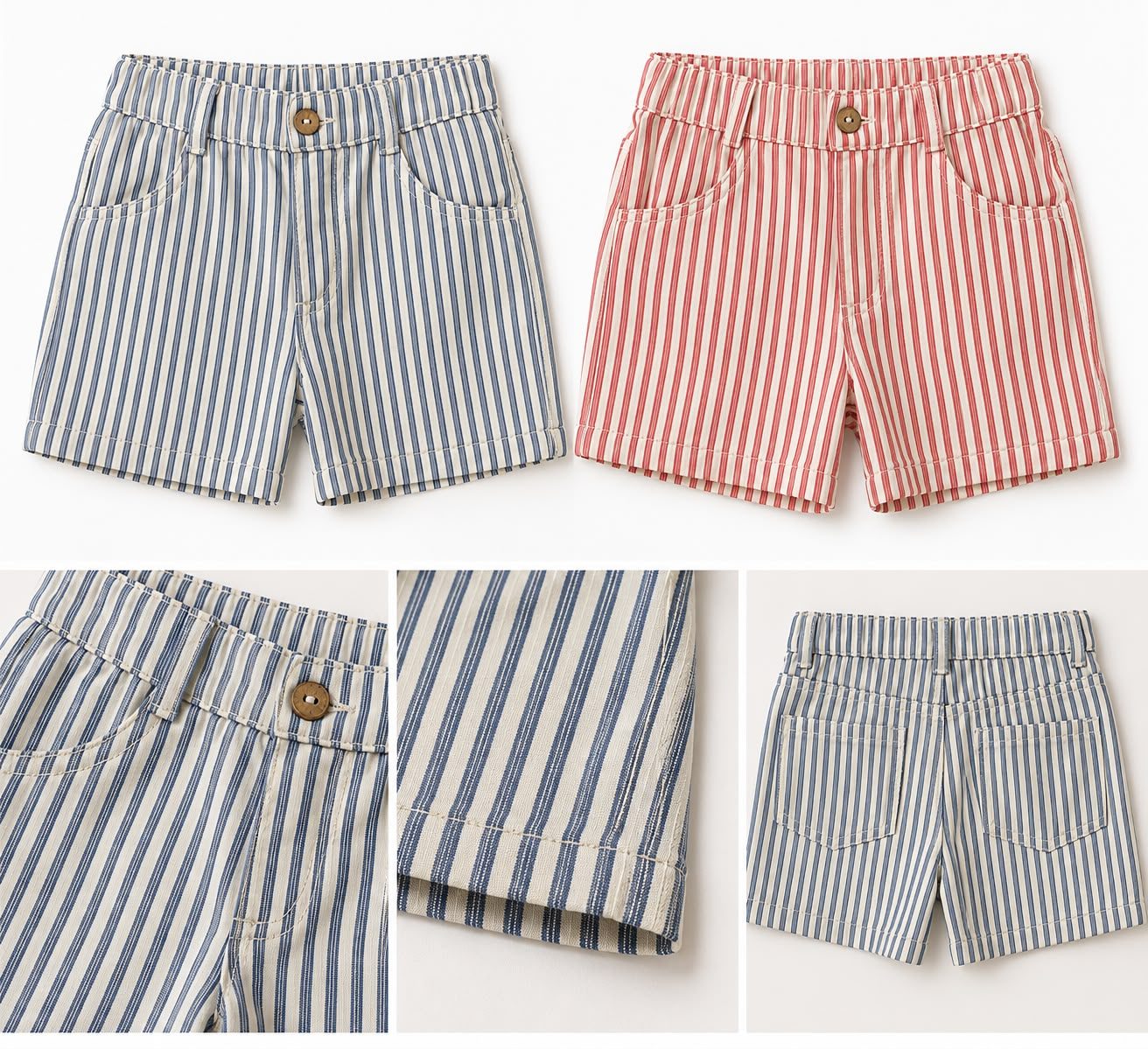 Short de lino a rayas
