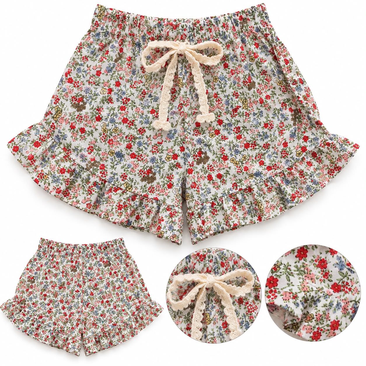 Short de poplin floreado