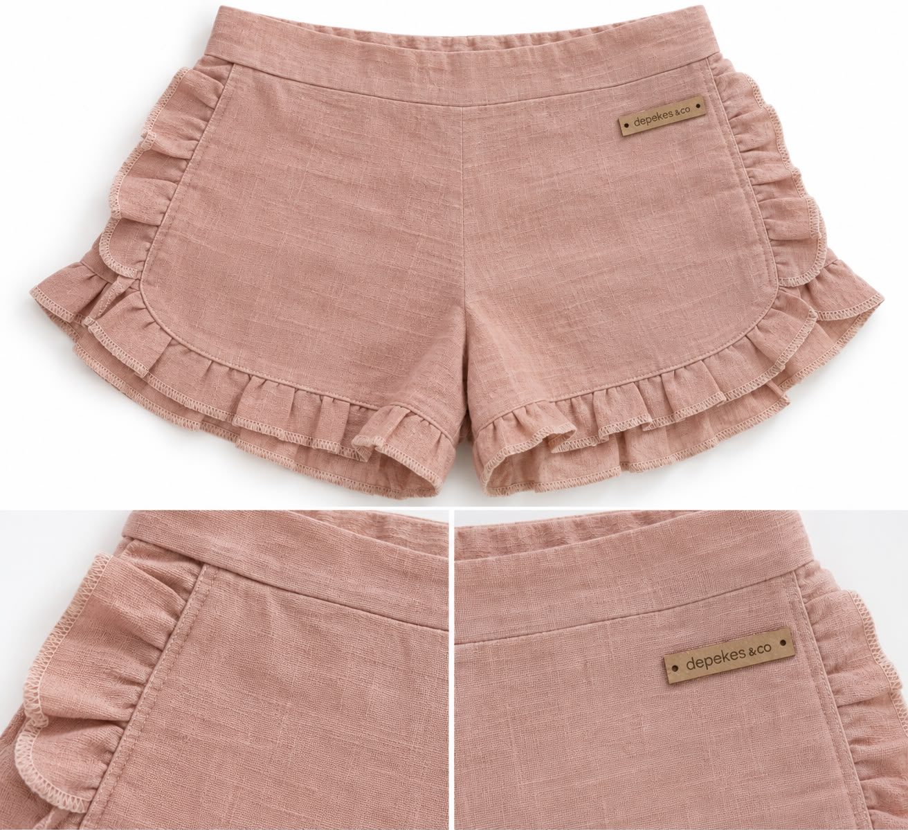 Short de tusor rosa