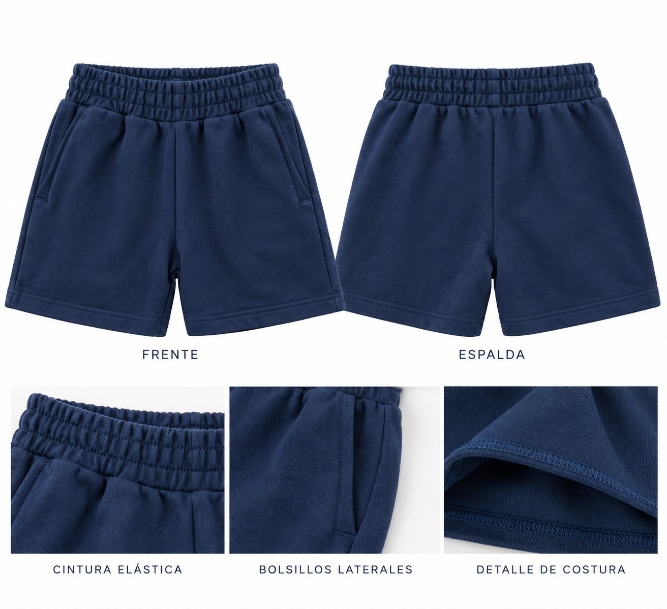 Short escolar azul