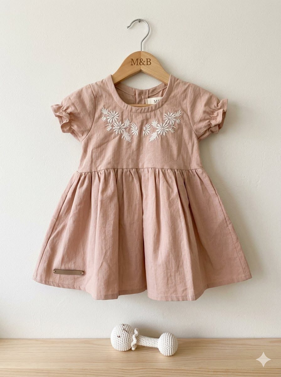 Vestido bordado de tusor