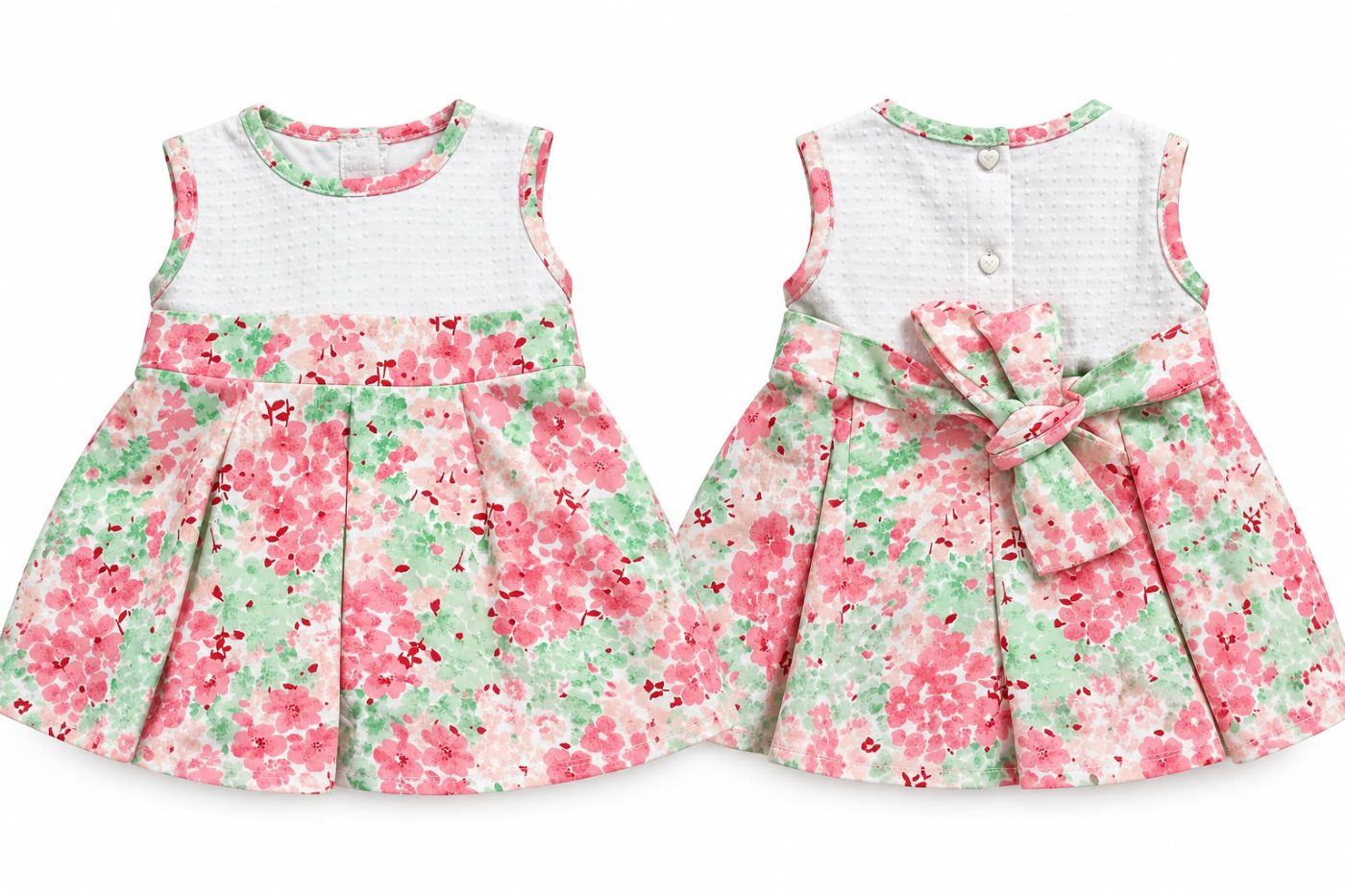 Vestido combinado con flores