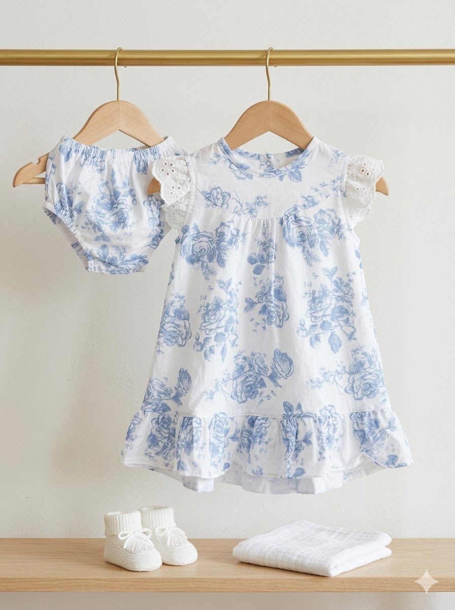 Vestido de algodón con bombacha