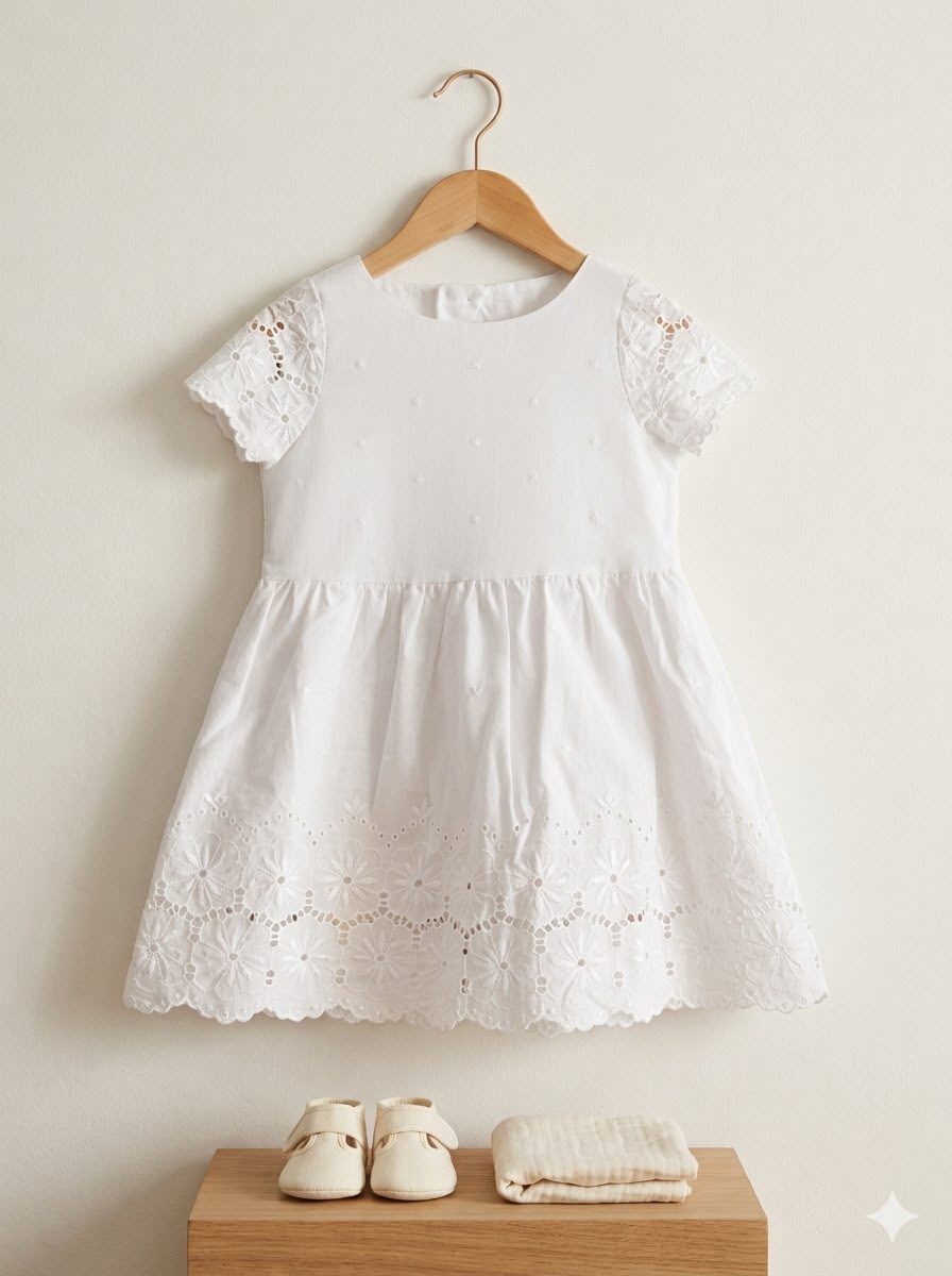 Vestido de broderie blanco