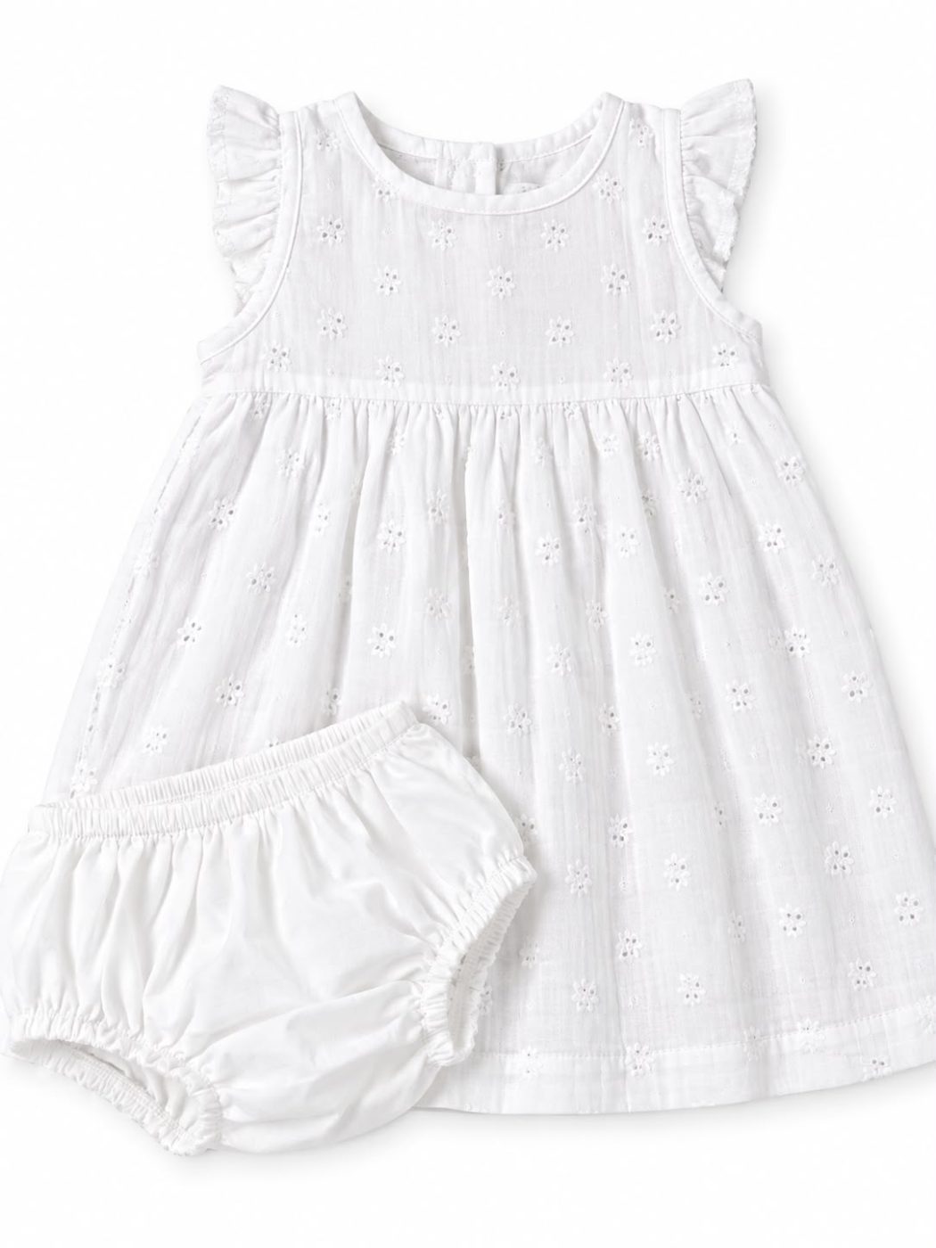 Vestido de broderie blanco con bombacha
