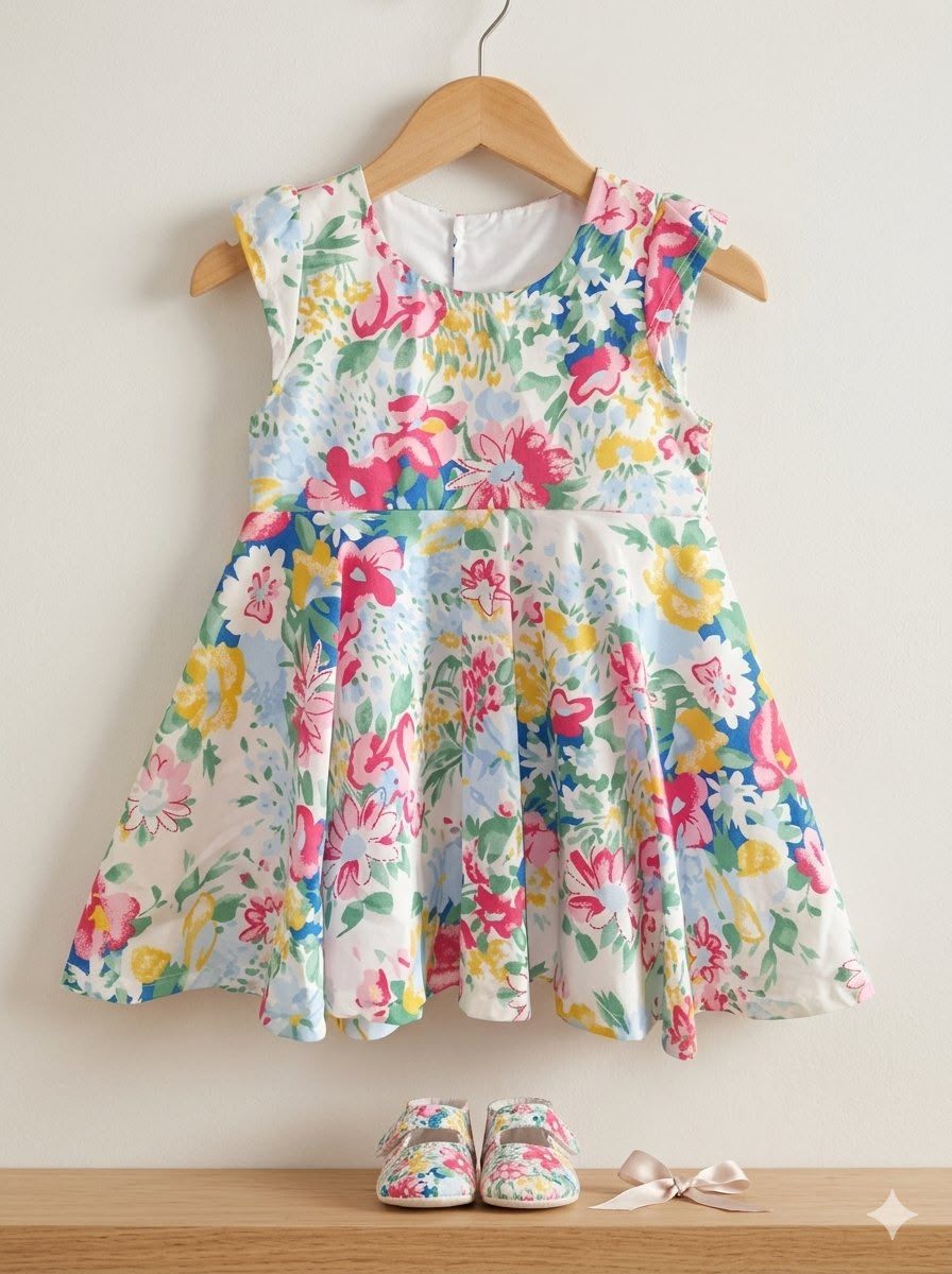 Vestido de poplin floreado