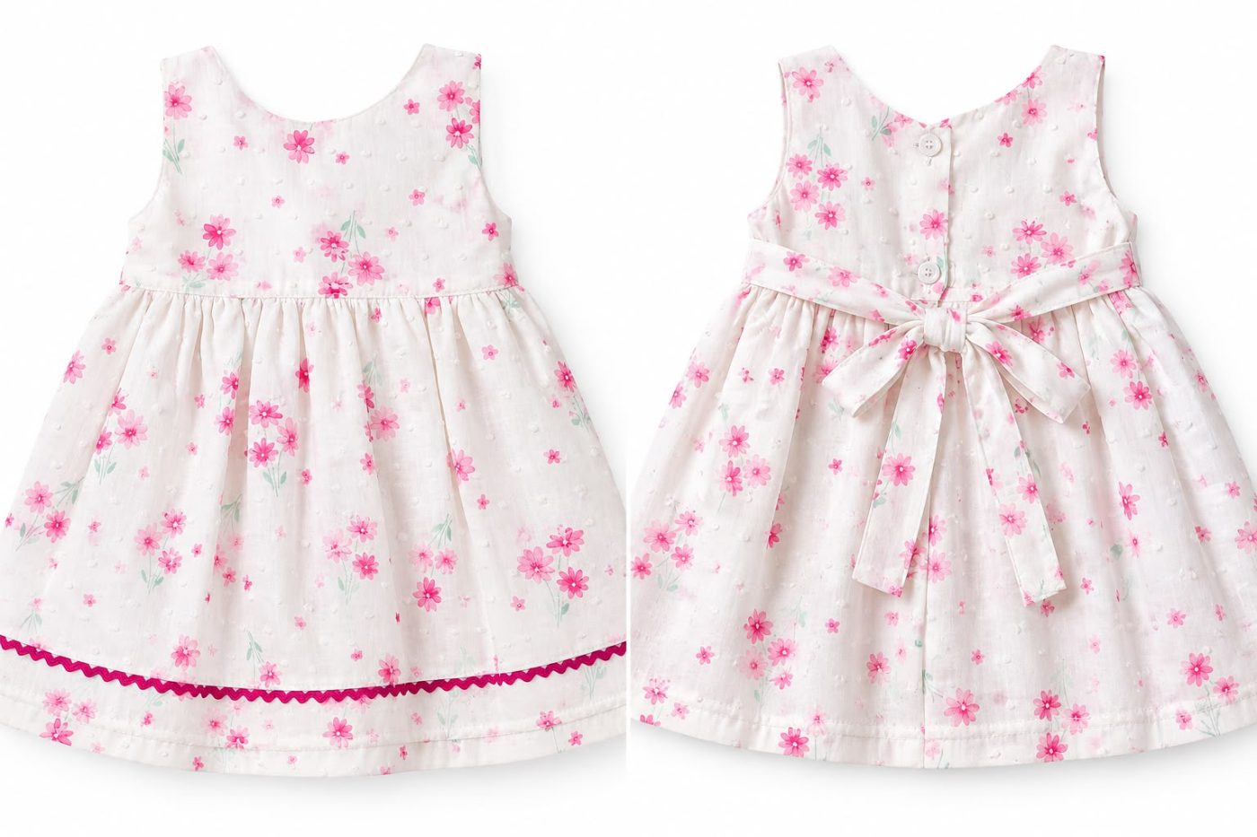 Vestido lila con blanco floreado