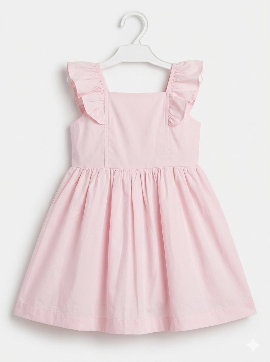 Vestido rosa de poplin