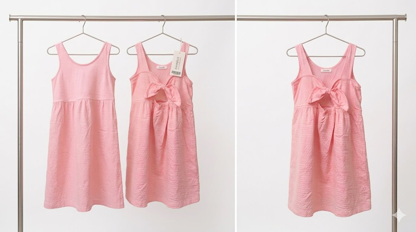 Vestido rosa plumeti algodón